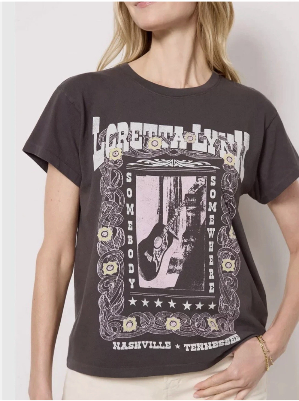 DAYDREAMER LA NWT Evereve Loretta Lynn Nashville Tenessee Graphic Tee // XS